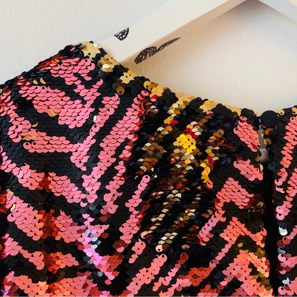 NWT Milly Zebra Sequined Mini Dress Pink/Gold size XS - Picture 6 of 8